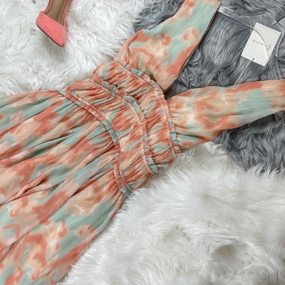 📌 FANCO “Popsicle” Luxurious Silky Sexy Mini Party Dress Colorful Chiffon Lined - Picture 8 of 15
